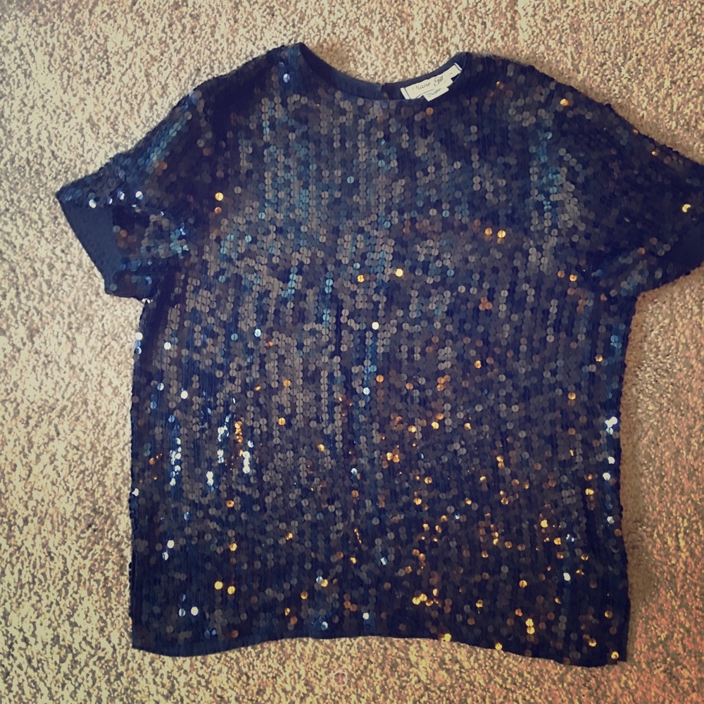 Vintage black sequined shirt